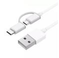Cabo USB-A para MicroUSB com Adaptador USB-C 1m Branco Xiaomi