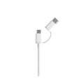 Cabo USB-A para MicroUSB com Adaptador USB-C 1m Branco Xiaomi