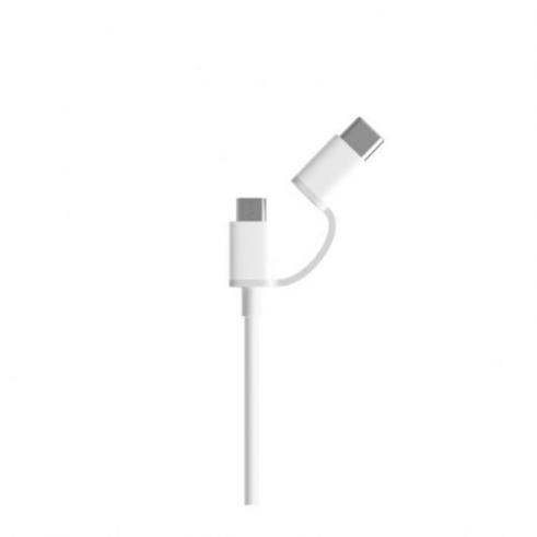 Cabo USB-A para MicroUSB com Adaptador USB-C 1m Branco Xiaomi