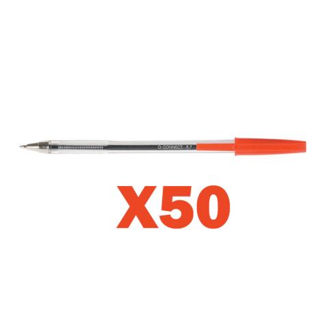 BOX 50 Q-CONECTAR CANETA VERMELHO MÉDIA
