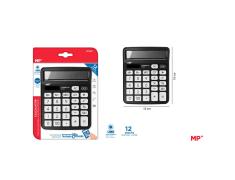 Calculadora de mesa solar e baterias pretas MP