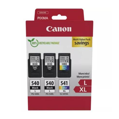 Canon PG-540L/CL-541XL Pacote Múltiplo de 3 Cartuchos Originais