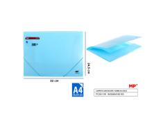 CARPETA CON GOMAS Y SOLAPAS A4 AZUL CIELO MP