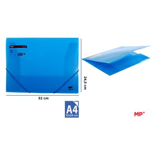 CARPETA CON GOMAS Y SOLAPAS A4 AZUL MP