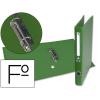 Capa de Papel Folio Forrada com 2 Argolas de 25mm com Ilhó e Suporte para Cartão de Compressor de Plástico Verde