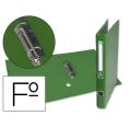 Capa de Papel Folio Forrada com 2 Argolas de 25mm com Ilhó e Suporte para Cartão de Compressor de Plástico Verde