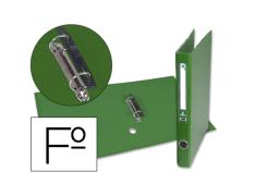 Capa de Papel Folio Forrada com 2 Argolas de 25mm com Ilhó e Suporte para Cartão de Compressor de Plástico Verde