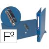 Capa de Papel Folio Forrada com 2 Argolas de 25mm com Ilhó e Suporte para Cartão de Compressor de Plástico Azul