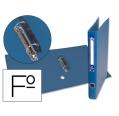 Capa de Papel Folio Forrada com 2 Argolas de 25mm com Ilhó e Suporte para Cartão de Compressor de Plástico Azul