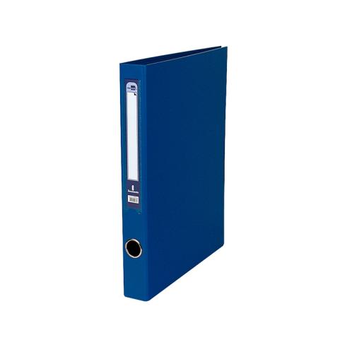 Capa de Papel Folio Forrada com 2 Argolas de 25mm com Ilhó e Suporte para Cartão de Compressor de Plástico Azul