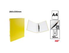 Pasta em Cartão Fº 4 Argolas Amarelo