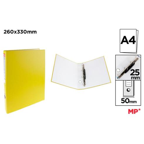 Pasta em Cartão Fº 4 Argolas Amarelo