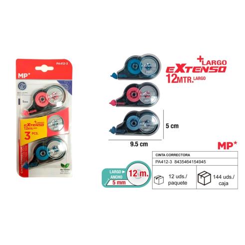 FITA CORRETA EXTENSIVA 5MMx12M 3 Unidades