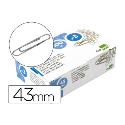 CLIPES LIDERPAPER Nº3 BATOM 43 MM CAIXA DE 100 UNIDADES