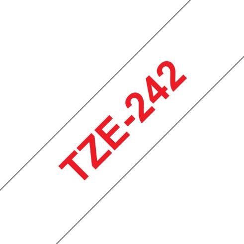 Compatível com Brother TZE-242 Vermelho / Branco TZ-242