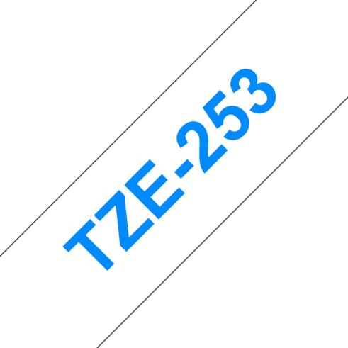 Compatível com Brother TZE-253 azul / brancoTZ-253