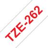 Compatível com Brother TZE-262 Vermelho / Branco TZ-262
