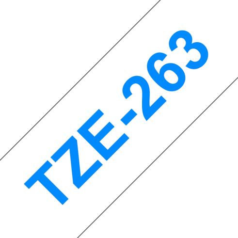 Compatível com Brother TZE-263 Azul / Branco TZ-263
