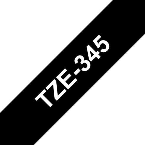 Compatível com Brother TZE-345 Branco / Preto TZ-345