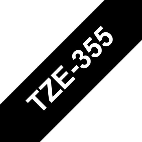 Compatível com Brother TZE-355 Branco / Preto TZ355