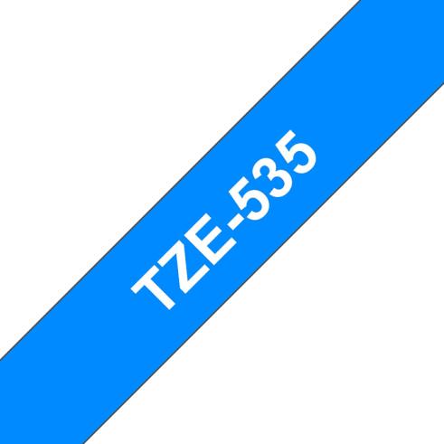 Compatível com BROTHER TZE-535 Branco / Azul TZ-535