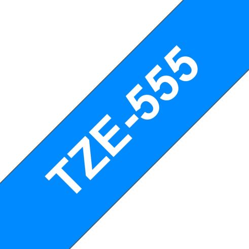 Compatível com Brother TZE-555 Branco / Azul TZ-555