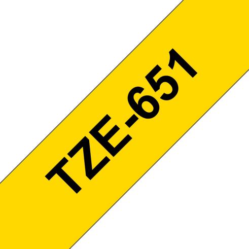 Compatível com Brother TZE-651 Preto / Amarelo TZ-651