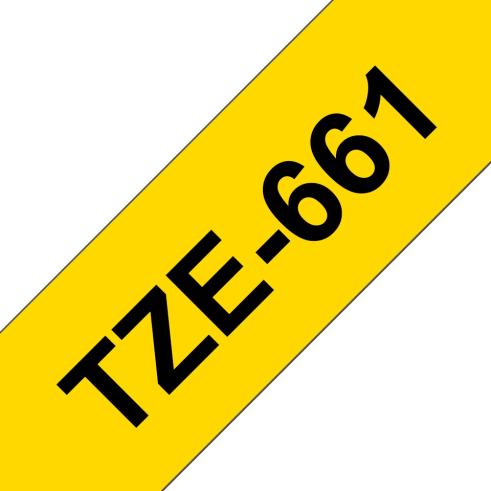 Compatível com Brother TZE-661 Preto / Amarelo TZ-661