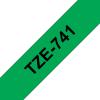 Compatível com Brother TZE-741 Preto / Verde TZ-741