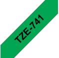 Compatível com Brother TZE-741 Preto / Verde TZ-741