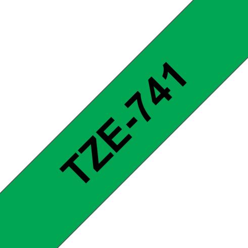 Compatível com Brother TZE-741 Preto / Verde TZ-741