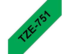 Compatível com Brother TZE-751 Preto / Verde TZ-751