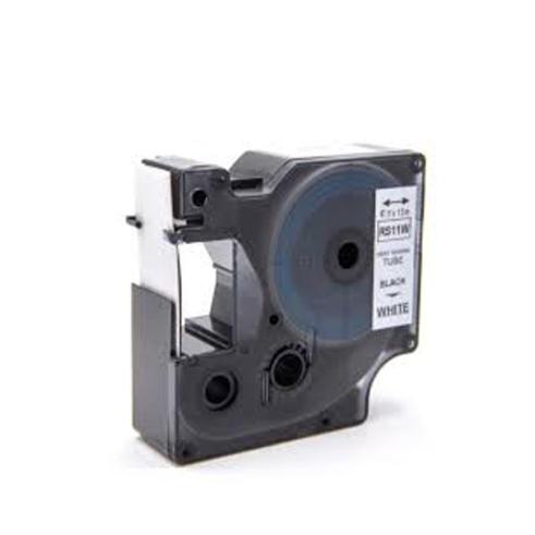 Compatível  Dymo 18055 Fita de Tubo Termorretrátil Preta / Branco