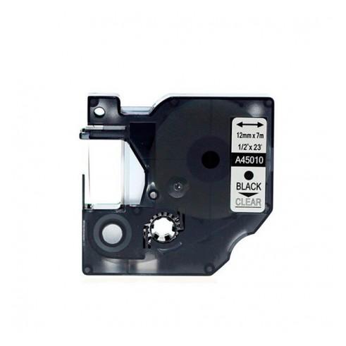 Compatível Dymo D1 45010 Preto / Transparente