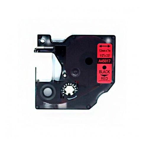 Compatível Dymo D1 45017 Preto / Vermelho
