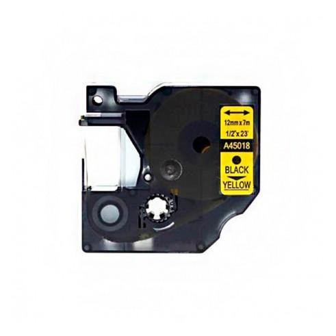 Compatível Dymo D1 45018 Preto / Amarelo