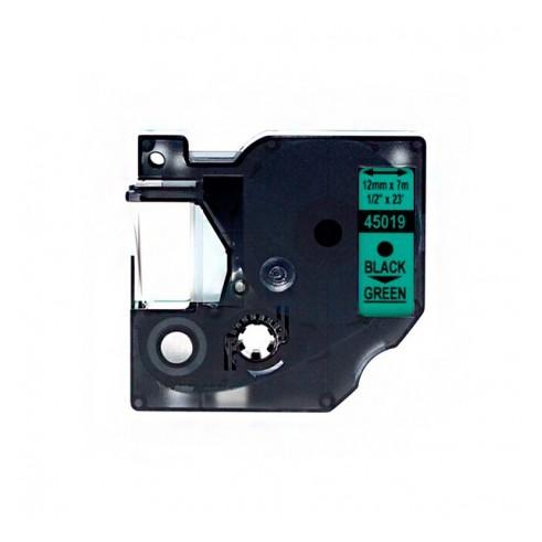 Compatível Dymo D1 45019 Preto / Verde