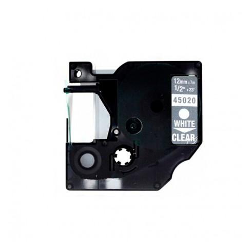 Compatível Dymo D1 45020 Branco / Transparente