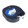 Compatível Dymo LetraTag S0721510 Preto / Branco