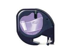 Compatível Dymo LetraTag S0721530 Preto / Transparente
