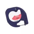 Compatível Dymo LetraTag S0721630 Preto / Vermelho