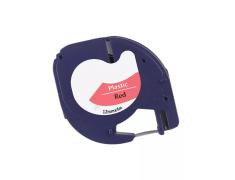 Compatível Dymo LetraTag S0721630 Preto / Vermelho