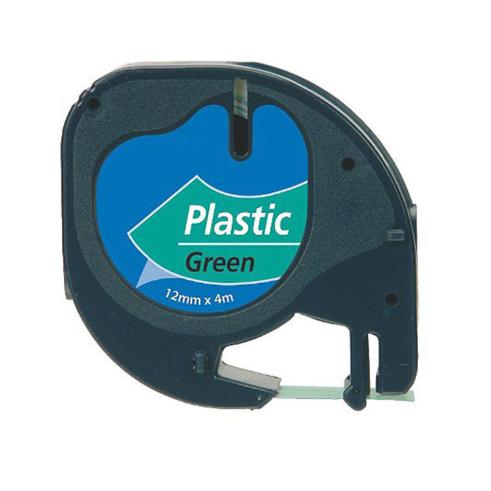 Compatível Dymo LetraTag S0721640 Preto / Verde