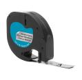 Compatível Dymo LetraTag S0721730 Preto / Prata
