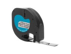 Compatível Dymo LetraTag S0721730 Preto / Prata