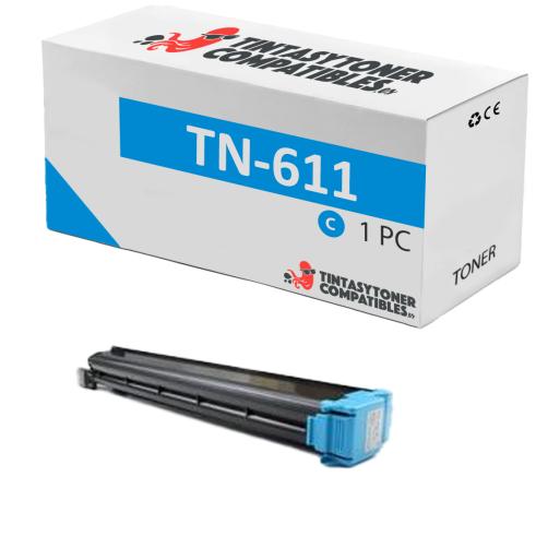 Compatível com KONICA MINOLTA BIZHUB C451 / C550 / C650 TN-611 Ciano