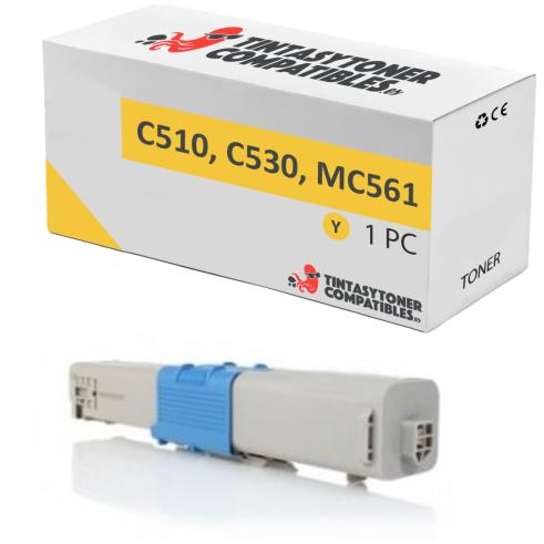 Compatível com OKI C510 C530 MC561 Amarelo