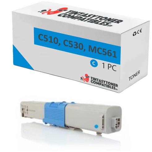 Compatível com OKI C510 C530 MC561 Ciano
