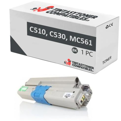 Compatível OKI C510 C530 MC561 Preto