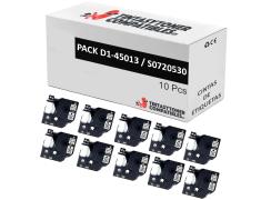 Compatível PACK 10X Dymo D1 45013 Preto / Branco